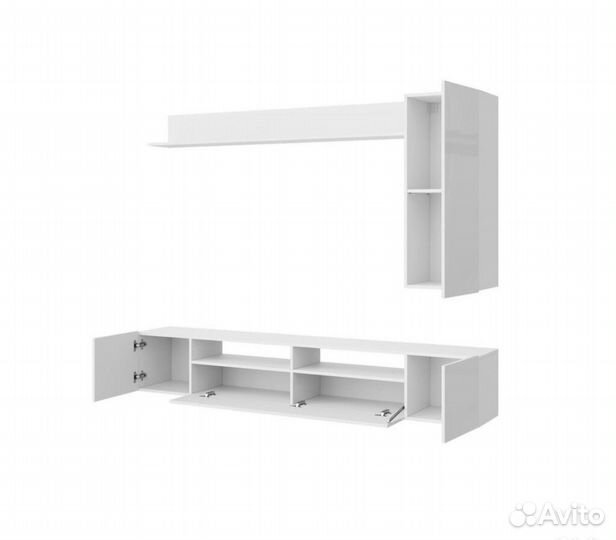 Стенка в гостиную новая белый глянец
