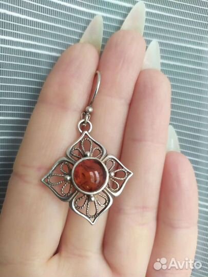 Серебряные серьги СССР