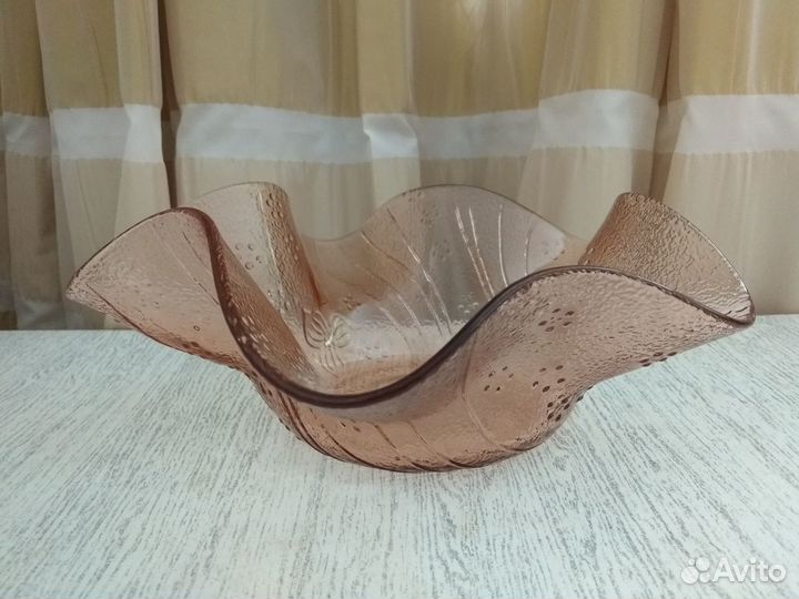 Ваза Фруктовница Конфетница СССР цветное стекло