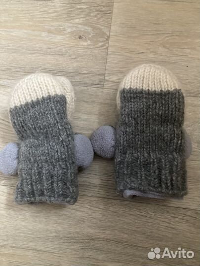 Варежки зимние детские на 3-6 лет