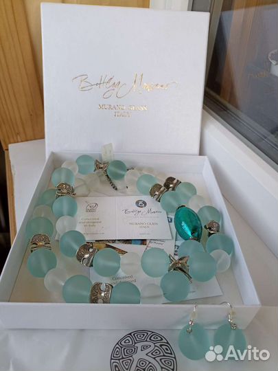 Комплект(ожерелье+серьги) Bottega Murano