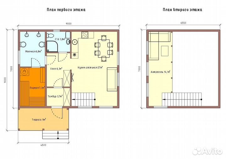 Домокомплект дома 78м2 с мансардой и баней из сип