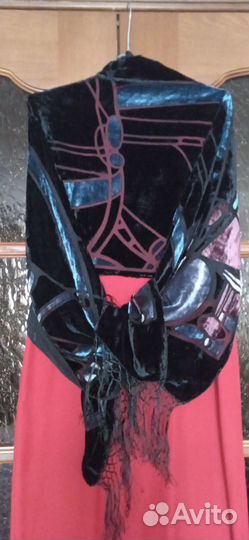 Шаль палантин платок шарф шелк хлопок 180-52см