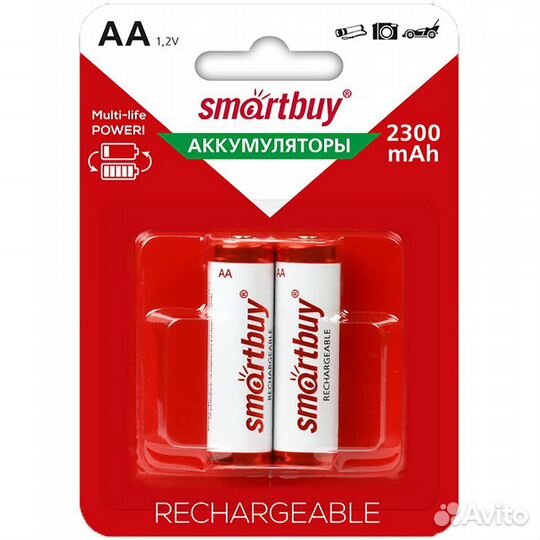 Аккумулятор smartbuy AA, 2300 mA*h, Ni-MH, 53979