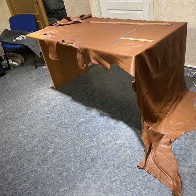 Рыжая кожа крс шкура 1,4 мм \ 253 дм2