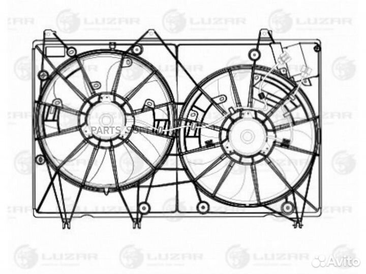Э/вентиляторы охл. с кожухом (2 вент.) для а/м Toy