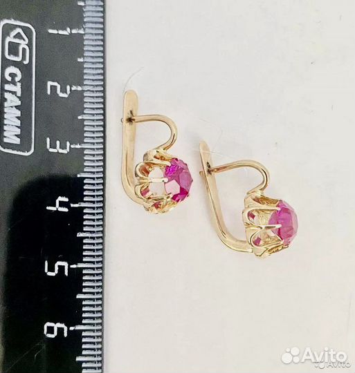 Золотые серьги малинки СССР