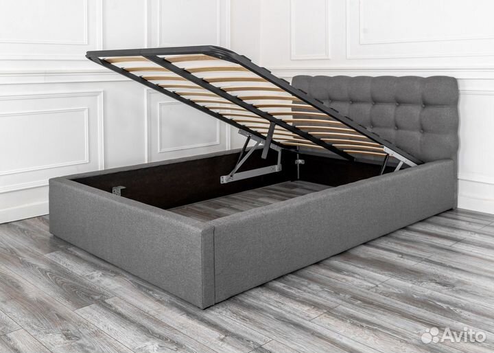Кровать 120х200 с подъемным механизмом серая