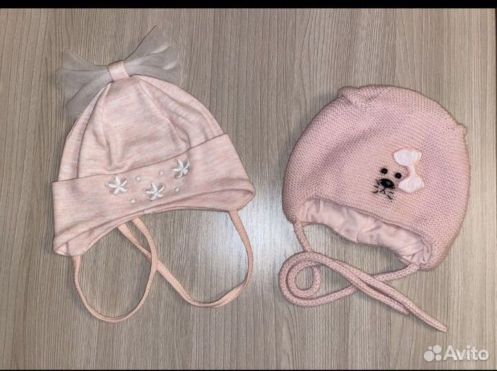 Шапочка трикотажная для новорожденной девочки
