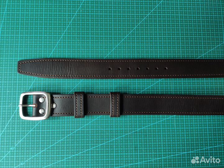 Широкий ремень из кожи буйвола