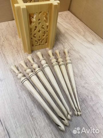 Крючки для вязания набор деревянные