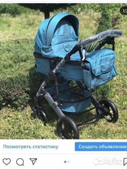 Коляска 2 в 1 с варежками и сумкой
