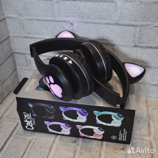 Наушники беспроводные детские с ушками светящиеся