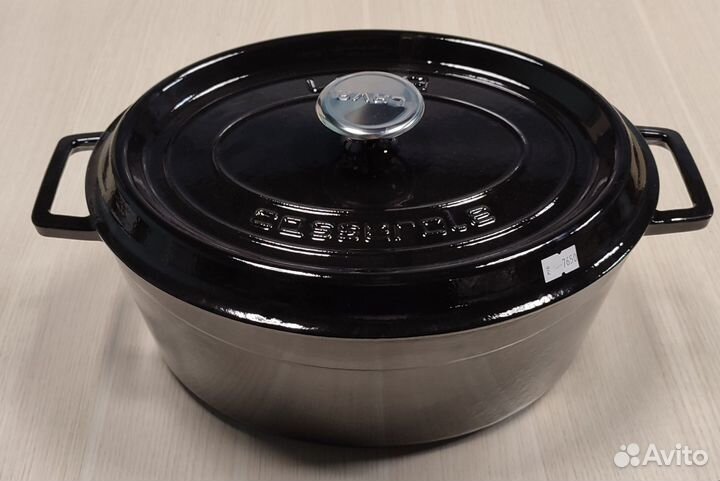 Овальная Кастрюля Чугунная 6,9 литра lava (лава)