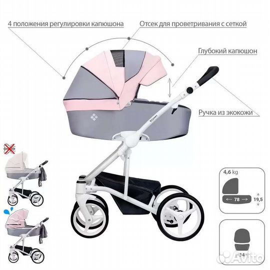 Коляска 2 в 1 bebetto torino