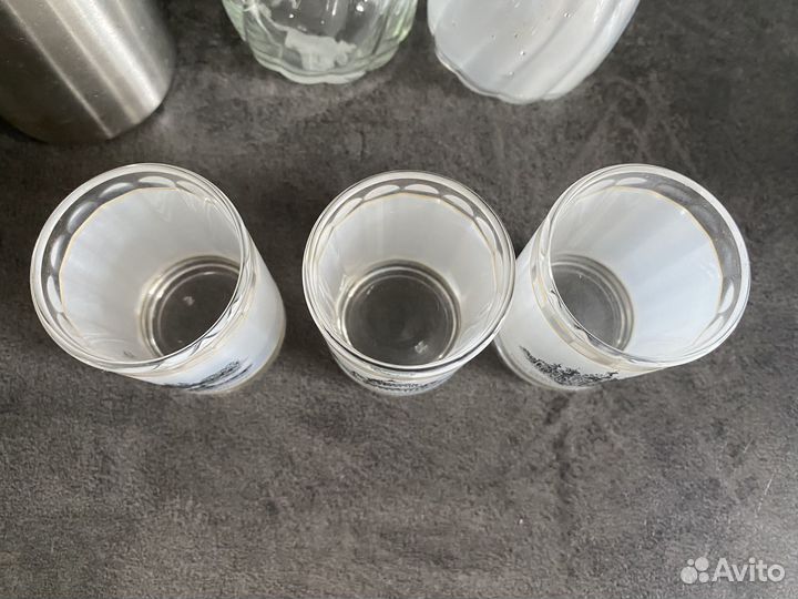 Набор посуды пакетом, рюмки, кружка соусник