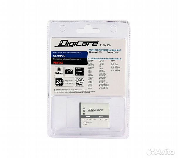 Аккумулятор DigiCare PLO-50 / Olympus LI-50b, Pent