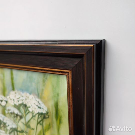 Картина маслом на стену для интерьера, полевые цве