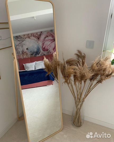 Напольное зеркало IKEA натуральное дерево 52х167