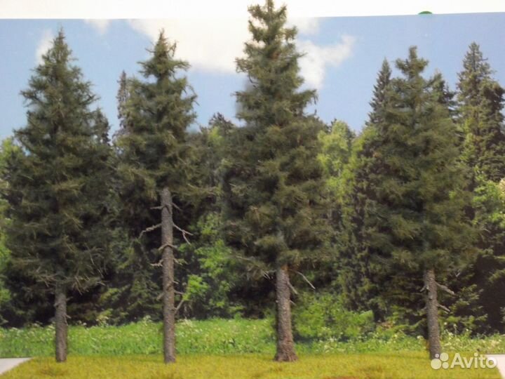 Железная дорога. Елки, деревья для макета HO 1:87