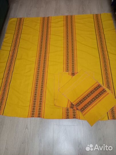 Скатерть и салфетки винтаж, 70е. Польша