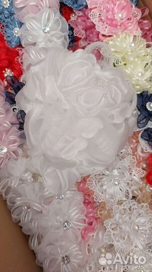 Банты для волос белые