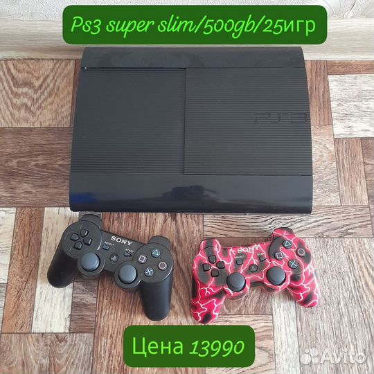 Ps3 slim/2Геймпада/20игр