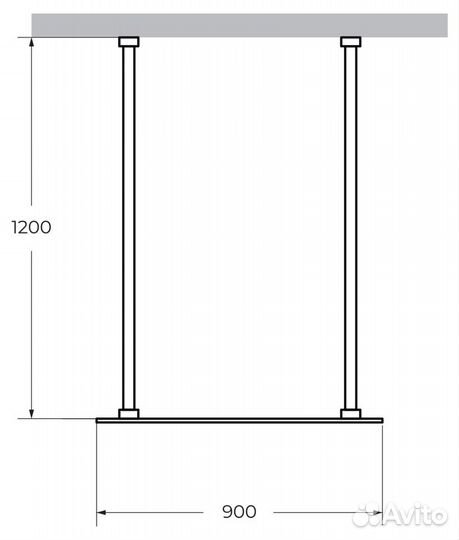 Душ. Стенка Cezares 90x195 liberta-l-2-90-120-c-cr