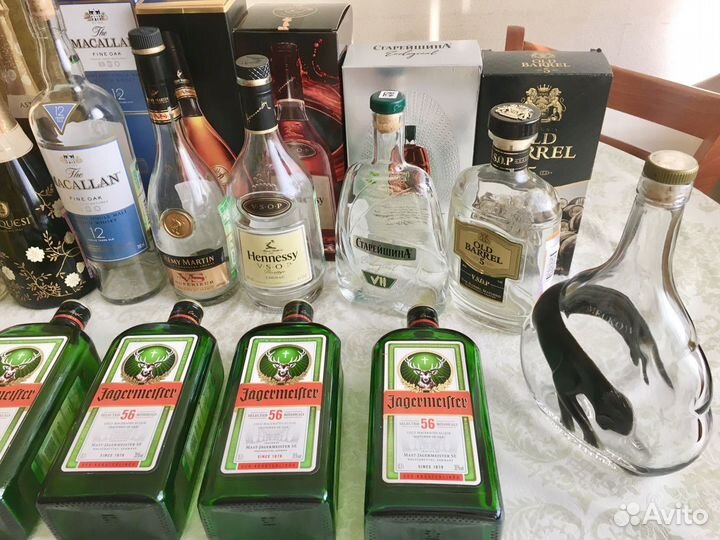 Бутылки от элитных напитков