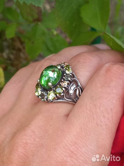 Серебряное кольцо самоцветы,винтаж