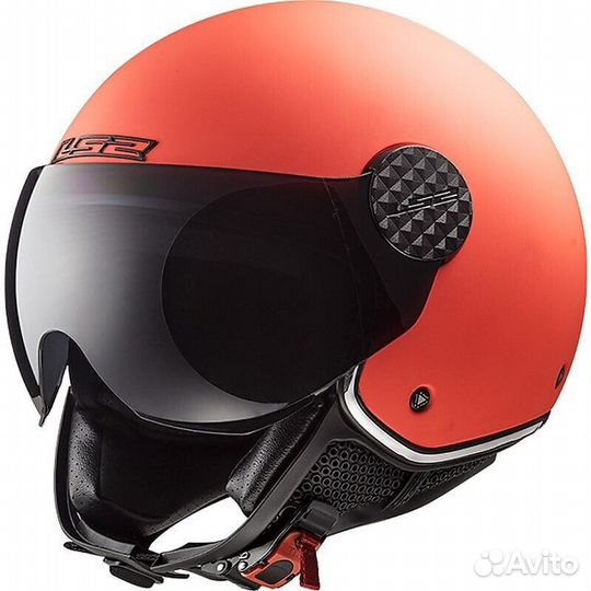 Motorcycle Мотошлем Jet Ls2 OF558 sphere LUX Solid Matt Orange + Smoked визор