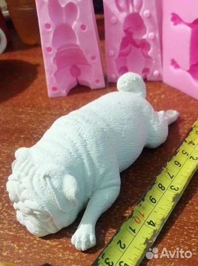 Силиконовая форма для отливки мопс