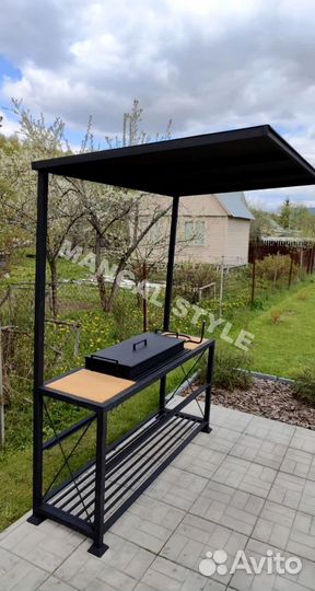 Мангал с печью под казан