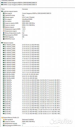 Corsair vengeance RGB PRO 16GB (2x8GB) DDR4 3600