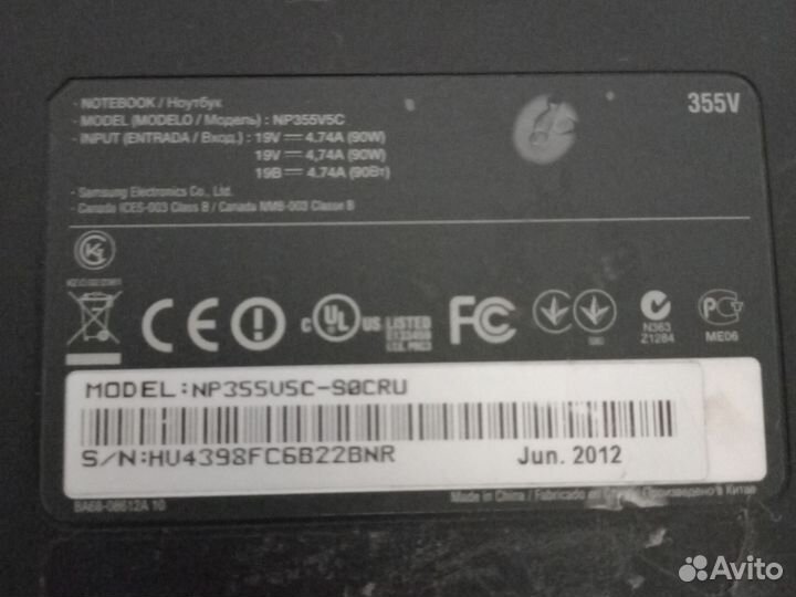 Ноутбук Samsung NP355V5C на запчасти
