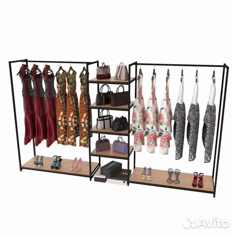Стеллаж для одежды и аксессуаров кд-1704 в стиле L