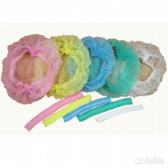 Шапочки одноразовые Шарлотта на резинке 100 шт