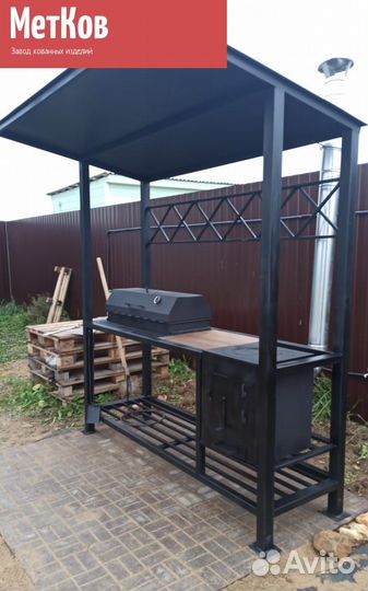 Мангал лофт с крышей