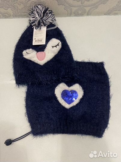 Комплект шапка + снуд новые 3-5 лет