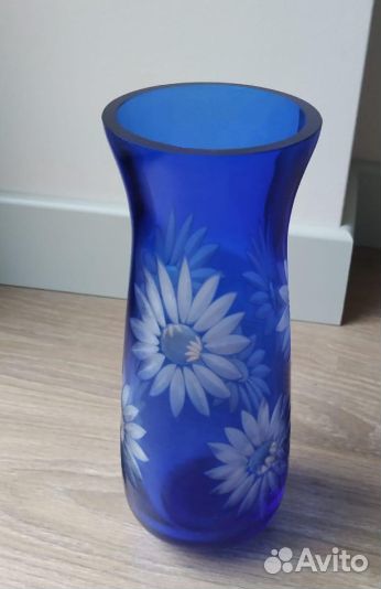 СССР Ваза конфетницы синее кобальтовое стекло