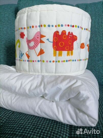 Бортики в кроватку IKEA +одеяло для новорожденного