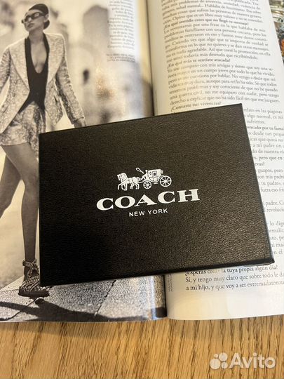 Картхолдер coach натуральная кожа