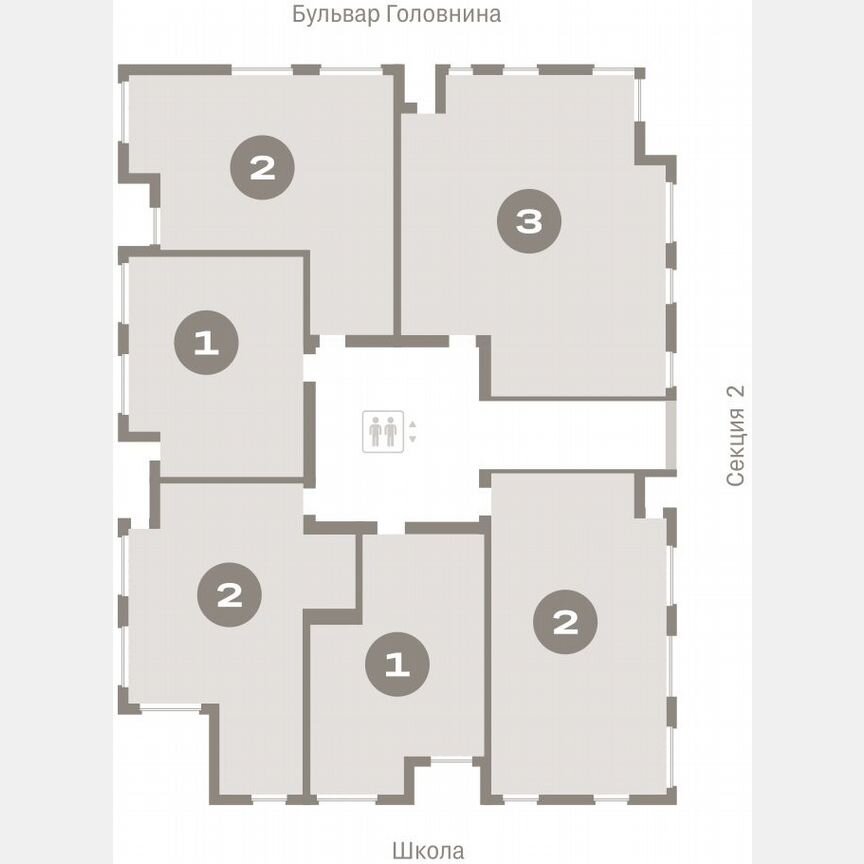 2-к. квартира, 71,1 м², 5/15 эт.