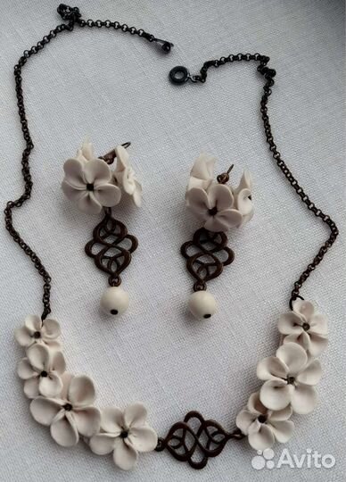 Комплект серьги, колье