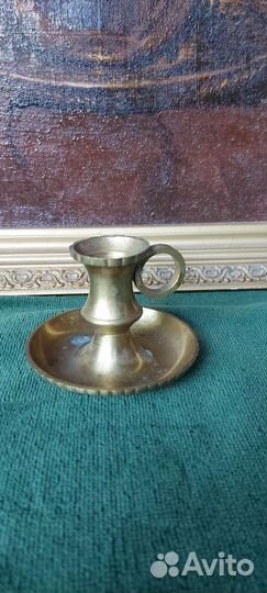 Антикварный бронзовый подсвечник