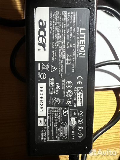 Блок питания acer 19 v 3,42 a