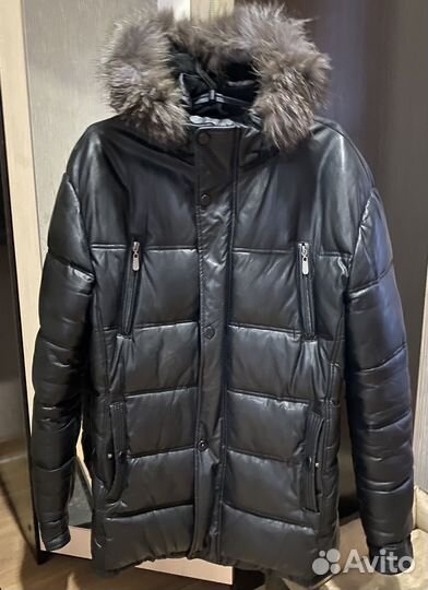 Куртка кожаная мужская зимняя 50-52