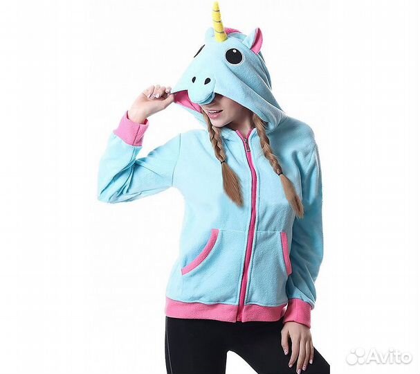 Толстовка Кигуруми FunFur Единорог Пегас Голубой S