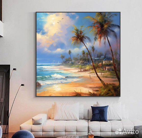 Картина маслом пейзаж море