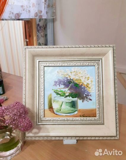 Цветок в бокале Картина в раме